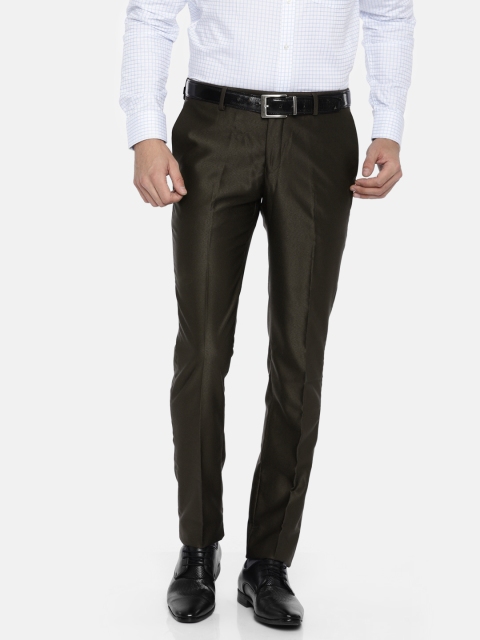 

Blackberrys Men Brown Regular Fit Solid Formal Trousers