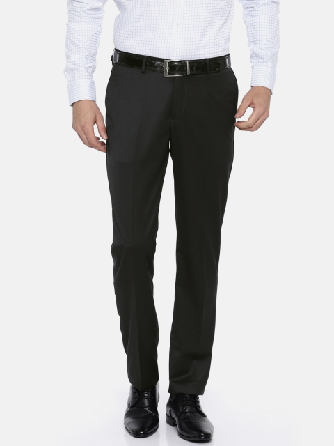 

Blackberrys Men Navy Sharp Fit Solid Formal Trousers, Navy blue