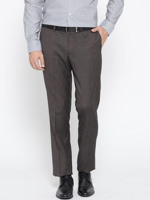 

Blackberrys Men Brown B-95 Sharp Regular Fit Formal Trousers