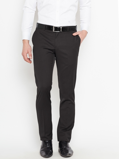 

Blackberrys Men Black Tapered Fit Solid Formal Trousers