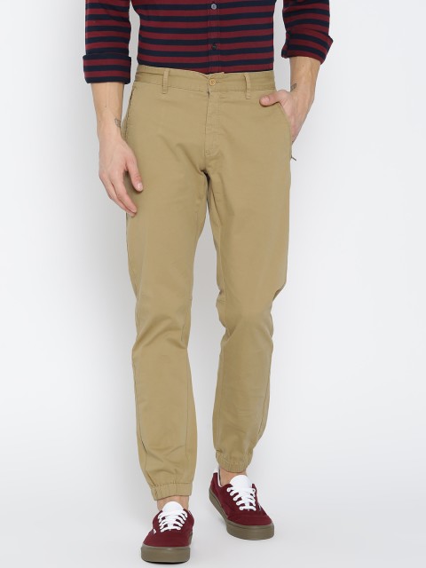 

Blackberrys Men Khaki Narrow Fit Solid Joggers