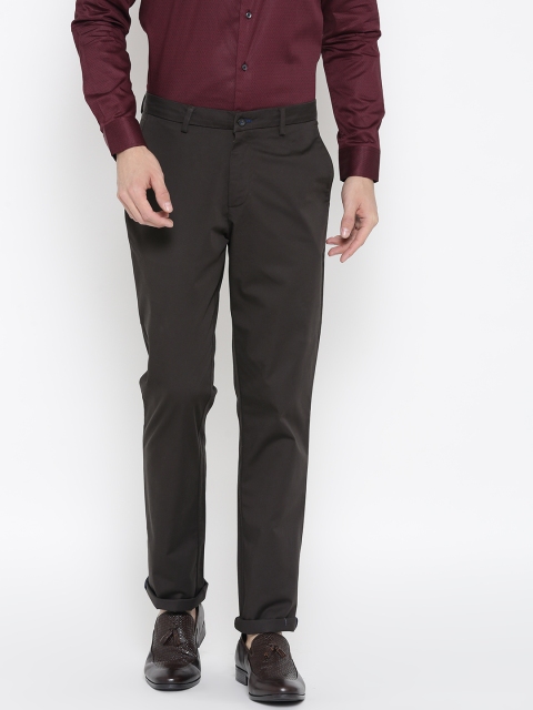 

Blackberrys Men Coffee Brown Smart Fit Solid Trousers