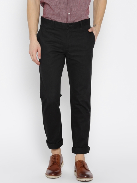 

Blackberrys Men Black Tapered Fit Solid Regular Trousers