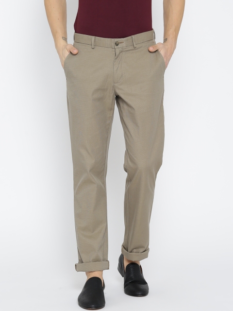 

Blackberrys Men Khaki Sharp Fit Solid Casual Trousers