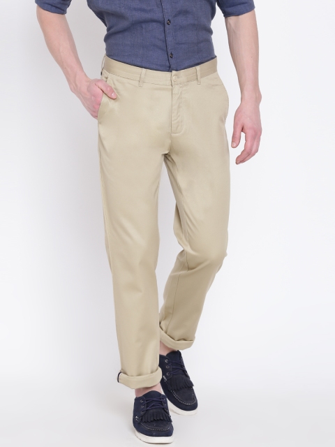 

Blackberrys Men Beige Sharp Fit Solid Regular Trousers