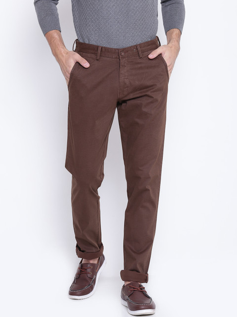 

Blackberrys Men Brown Printed Trousers