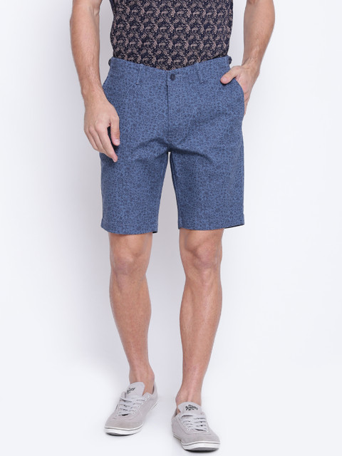 

Blackberrys Men Blue Printed Regular Fit Regular Shorts