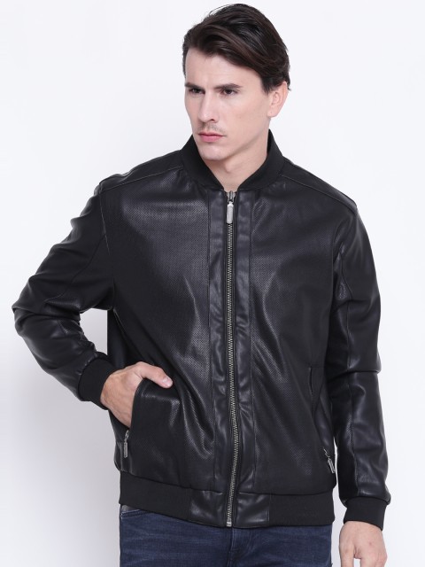 

Blackberrys Men Black Solid Biker Jacket