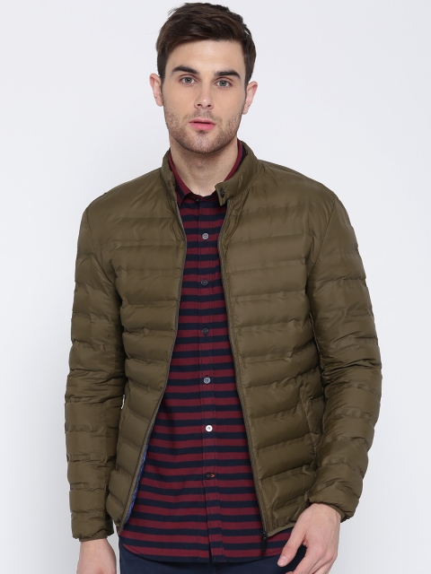 

Blackberrys Men Olive Green Solid Puffer Jacket