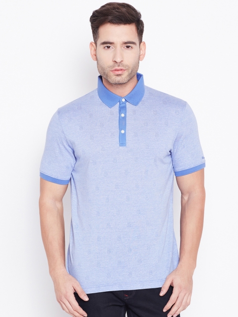 

Blackberrys Men Blue Solid Polo Collar T-shirt