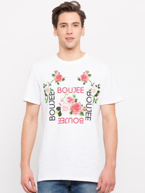 

FOREVER 21 Men White Printed Round Neck T-shirt