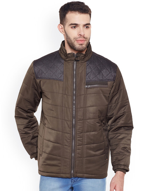 

Duke Men Coffee Brown Solid Padded Jacket