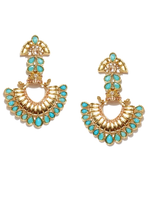 

Spargz Blue Gold-Plated Contemporary Drop Earrings