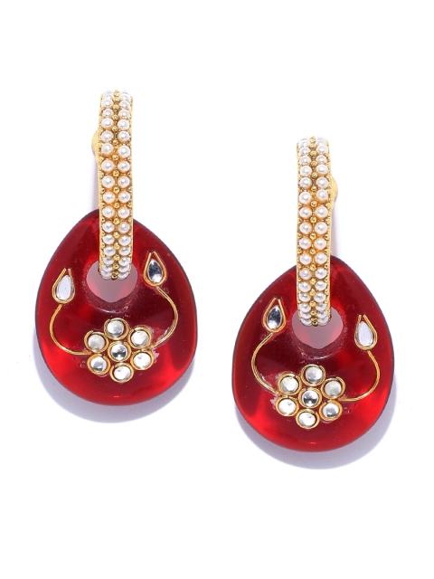 

Spargz Red Gold-Plated Circular Hoop Earrings