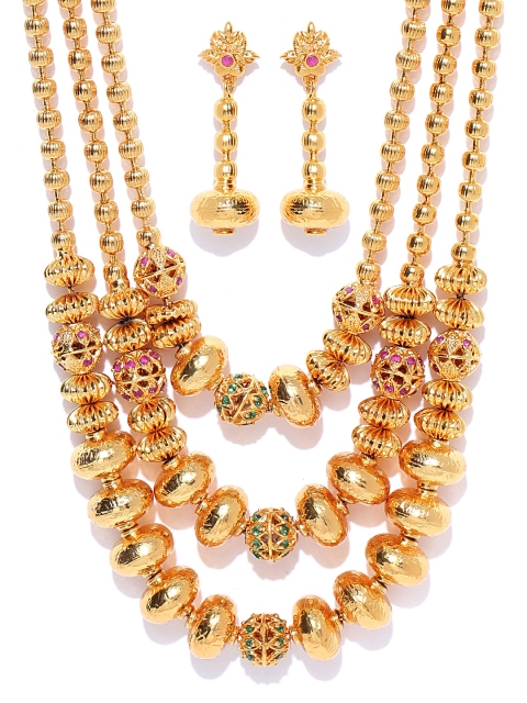 

Spargz Gold-Toned Layered Beaded Jewellery Set