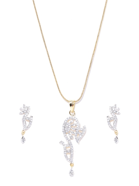 

Spargz Gold-Toned CZ Stone-Studded Jewellery Set