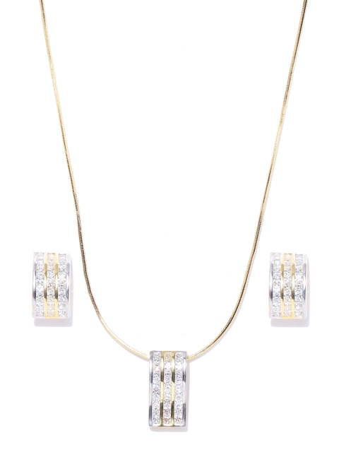 

Spargz Gold-Toned CZ Stone-Studded Jewellery Set