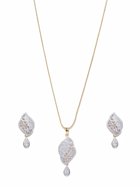 

Spargz Gold-Toned CZ Stone-Studded Jewellery Set