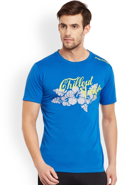 

PERF Men Blue Printed Round Neck T-shirt