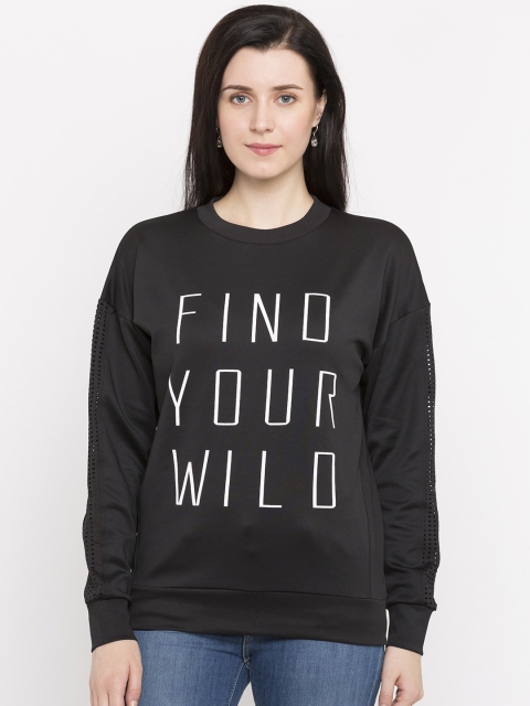 

FOREVER 21 Women Black Printed Top