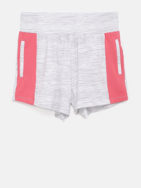 

YK Girls Grey Melange Printed Regular Fit Shorts