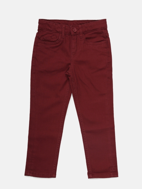 

Fame Forever by Lifestyle Boys Burgundy Regular Fit Solid Trousers