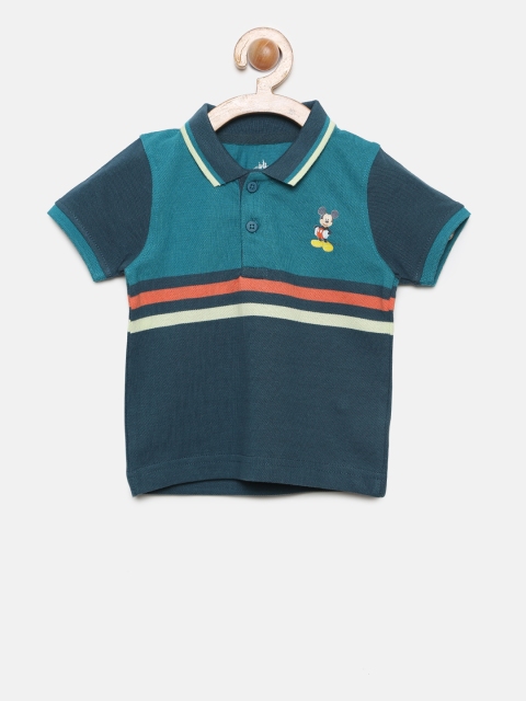 

Juniors by Lifestyle Boys Blue Colourblocked Polo Collar T-shirt