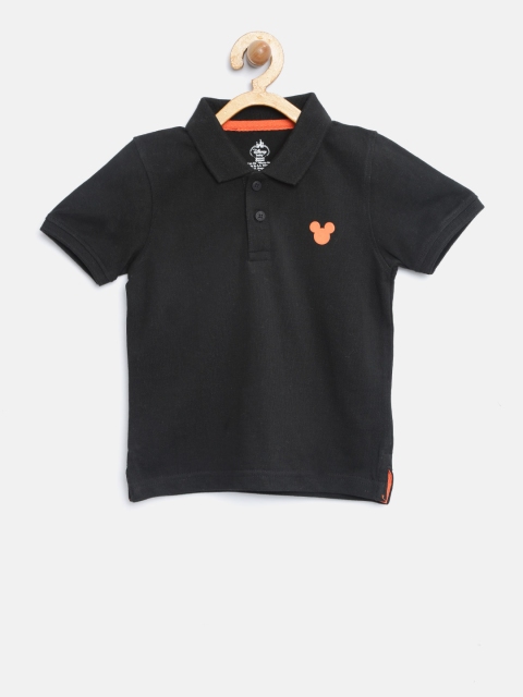 

Juniors by Lifestyle Boys Black Solid Polo Collar T-shirt