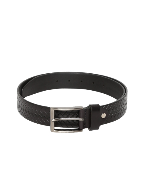 

Peter England Men Black Braided Belt