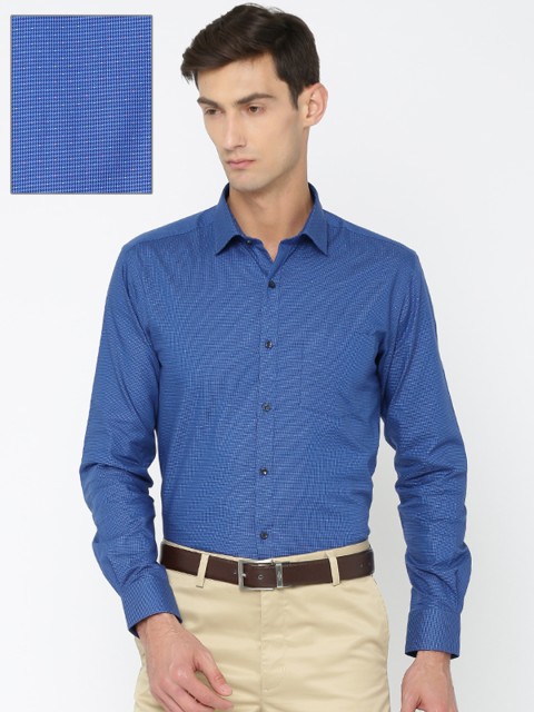 

Park Avenue Men Blue Slim Fit Self Design Formal Shirt