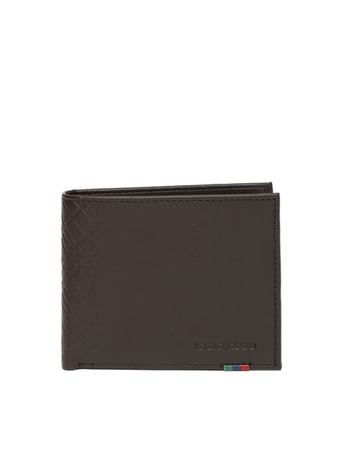 

Peter England Men Brown Textured Genuine Leather Two Fold Wallet