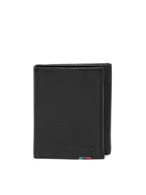 

Peter England Men Black Genuine Leather Three Fold Wallet