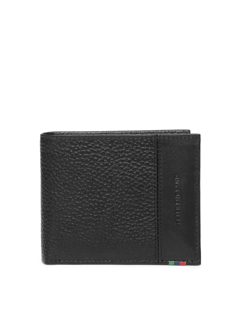 

Peter England Men Black Genuine Leather Two Fold Wallet