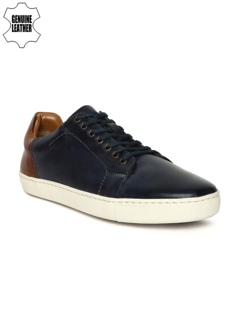 

Ruosh Smart Casual Men Blue & Brown Genuine Leather Sneakers