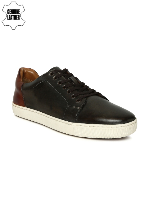 

Ruosh Smart Casual Men Green & Brown Genuine Leather Sneakers