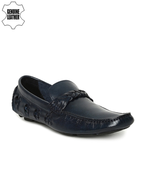 

Ruosh Wedding Men Blue Genuine Leather Driving Shoes
