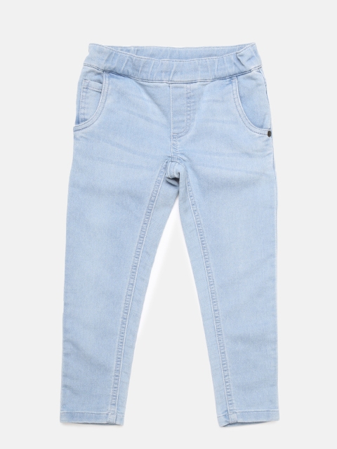 

U.S. Polo Assn. Kids Girls Blue Slim Fit Mid-Rise Clean Look Jeans