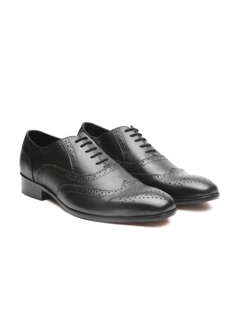 

Carlton London Men Black Leather Formal Brogues
