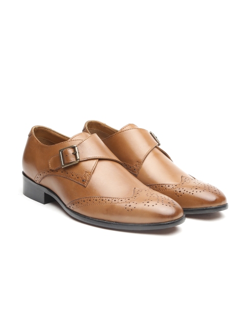 

Carlton London Men Tan Brown Leather Formal Monks
