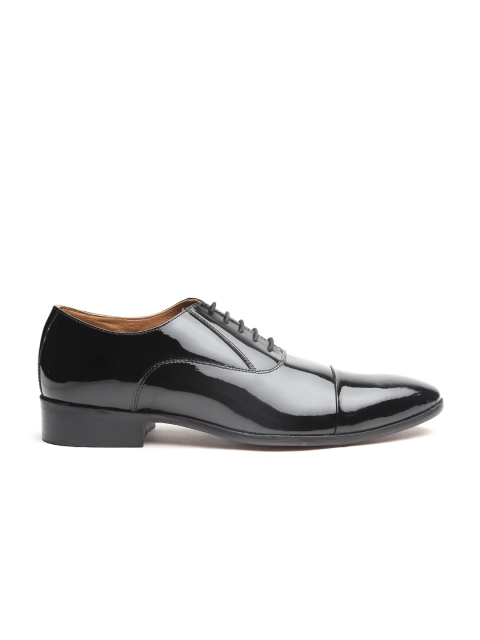 

Carlton London Men Black Leather Formal Oxfords