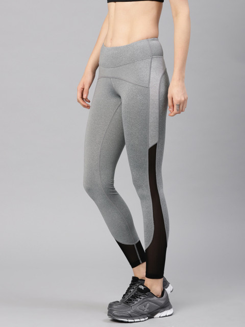 

HRX Active by Hrithik Roshan Grey Melange Solid Cropped Tights