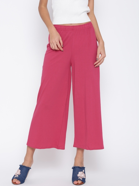 

Biba Women Pink Solid Flared Palazzos