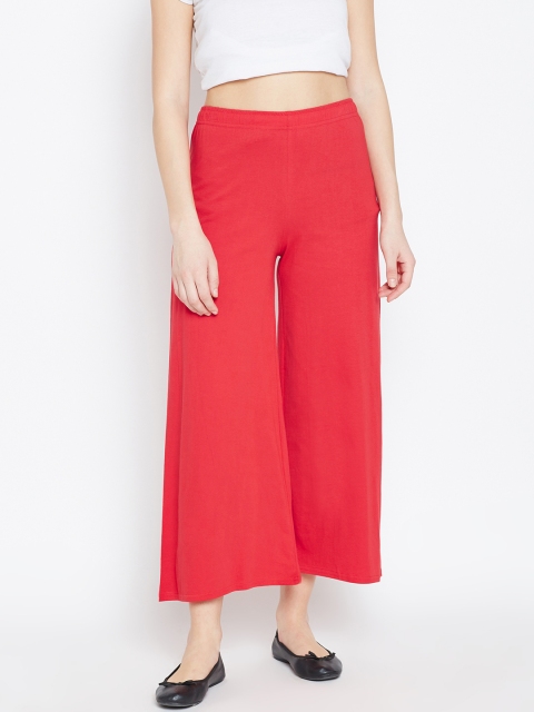 

Biba Women Red Solid Flared Palazzos