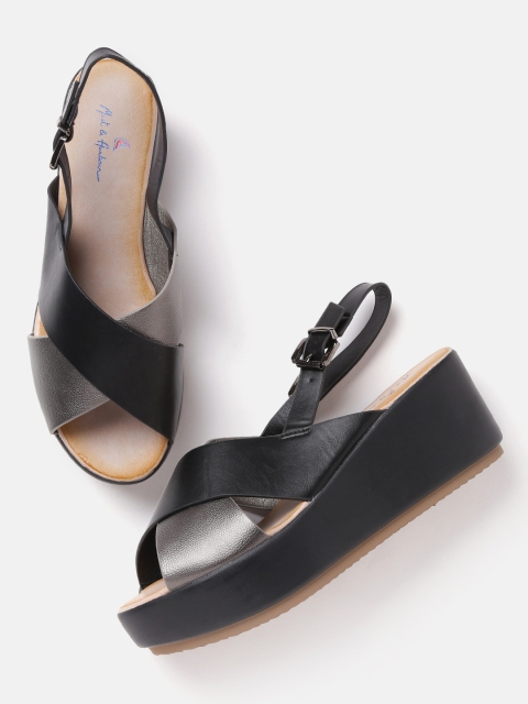 

Mast & Harbour Women Black Solid Wedges