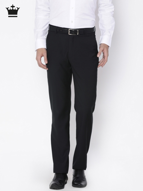 

Louis Philippe Men Black Straight Fit Solid Formal Trousers
