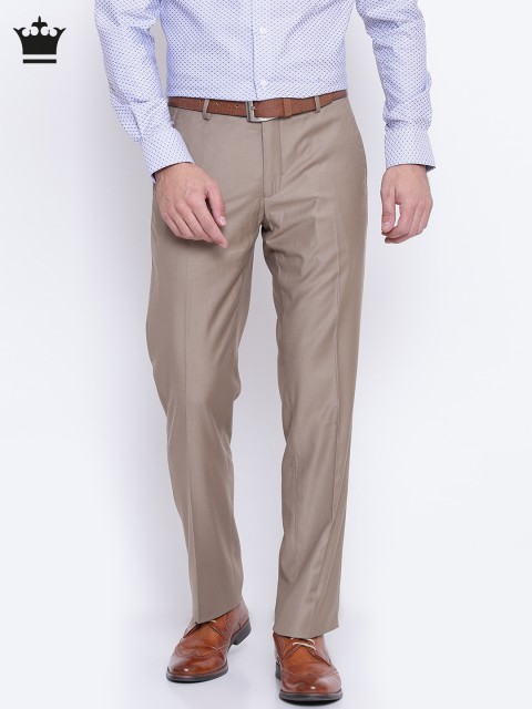 

Louis Philippe Men Beige Ultra Regular Fit Solid Formal Trousers