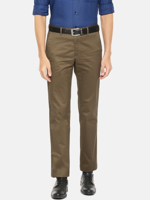 

Louis Philippe Men Olive Green Regular Fit Solid Chinos