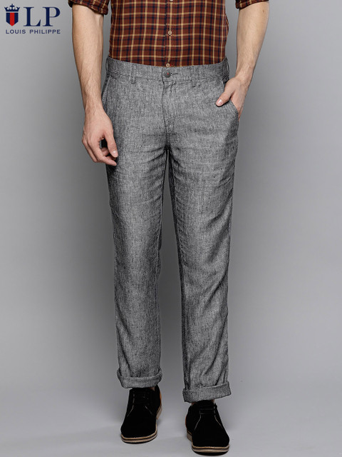 

Louis Philippe Sport Men Grey Solid Semiformal Trousers