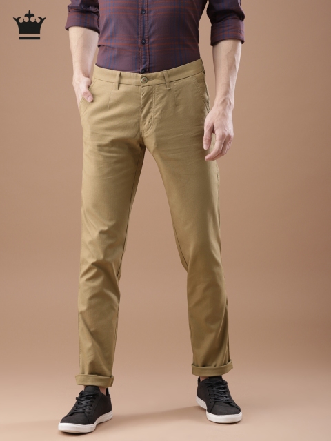 

Louis Philippe Men Khaki Slim Fit Solid Regular Trousers