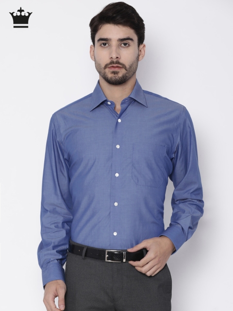 

Louis Philippe Men Blue Classic Regular Fit Solid Formal Shirt